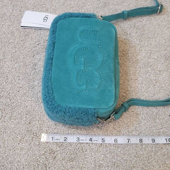 UGG Women's Crossbody Bag Janey II Sheepskin Turquoise - Picture 8 of 10